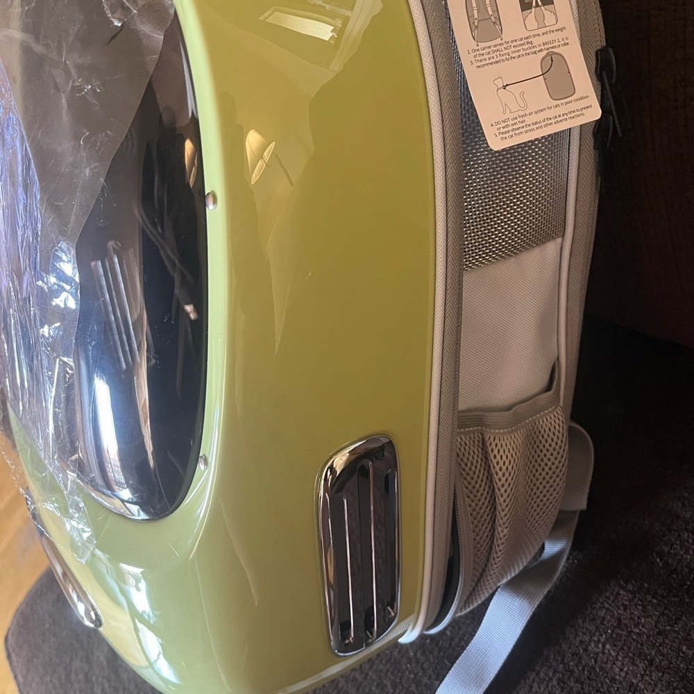 Green Pet Carrier Backpack with Window